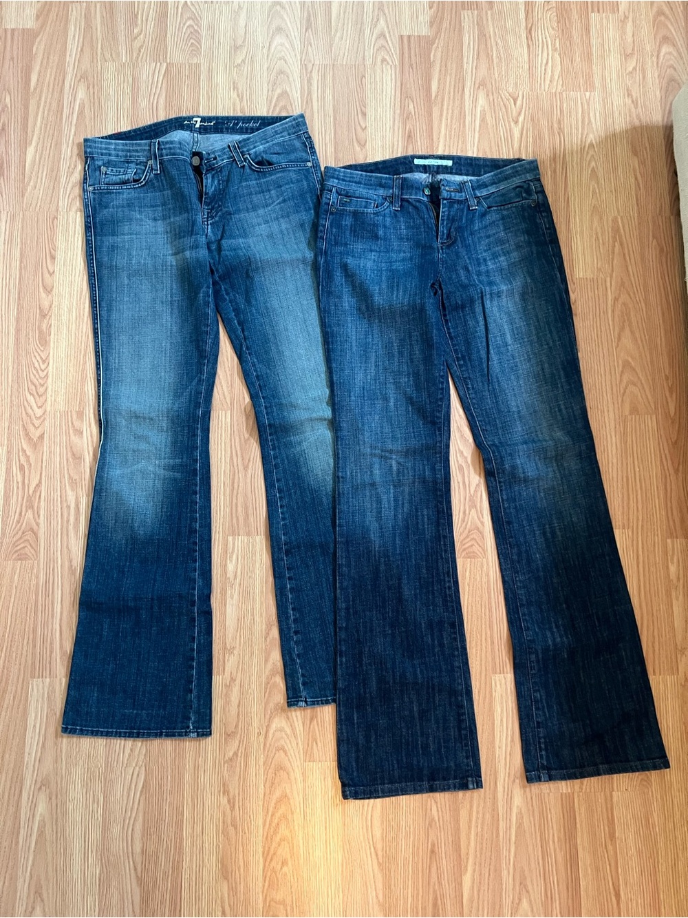 7 For All Mankind and Joes Blue Flared Jeans Duo 29 long